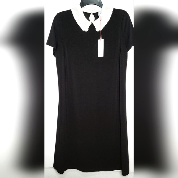 ELLE Wednesday style dress. Size medium.  Black with white collar. - Picture 1 of 6